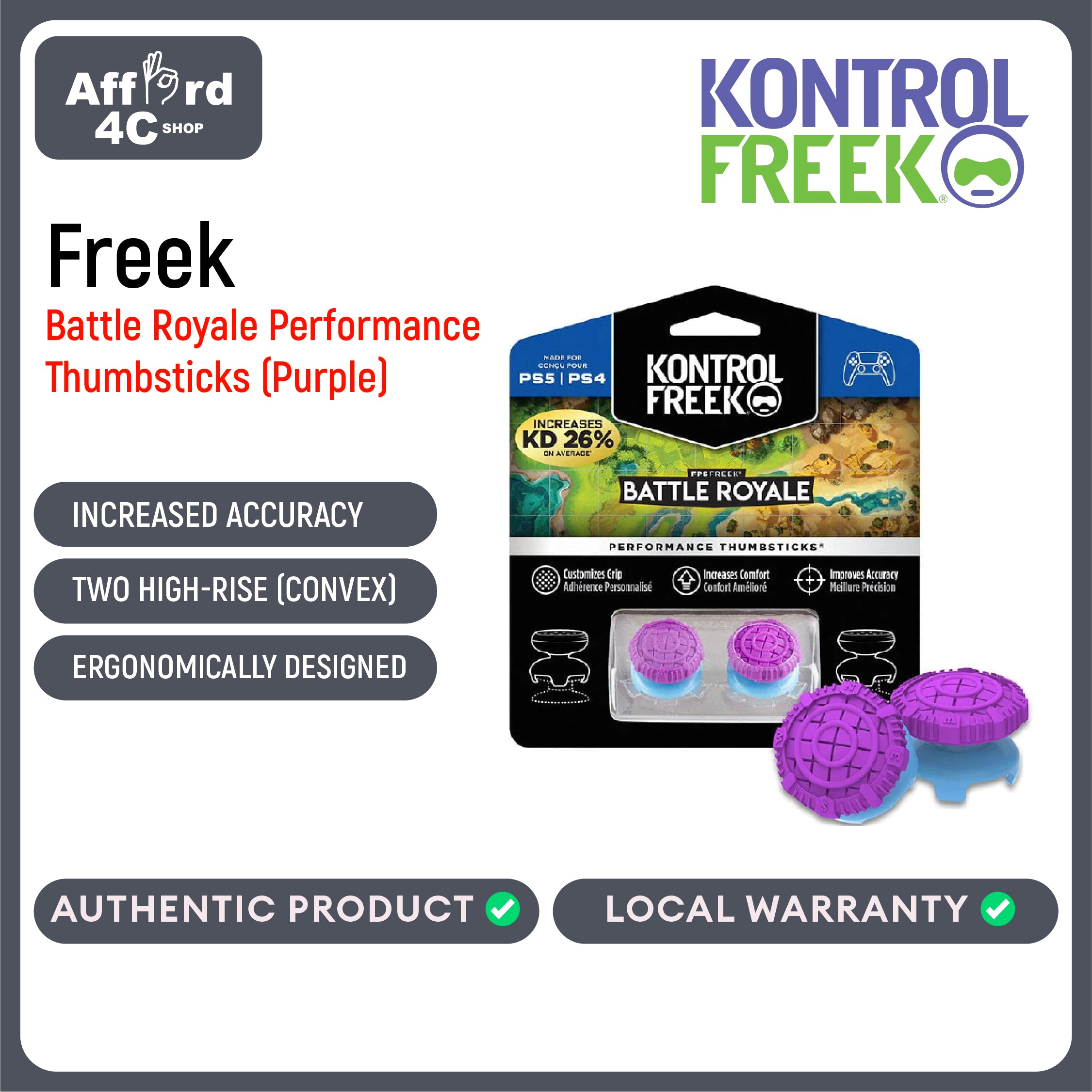 KontrolFreek FPS Freek Battle Royale Performance Thumbsticks for PlayStation PS4 and PS5