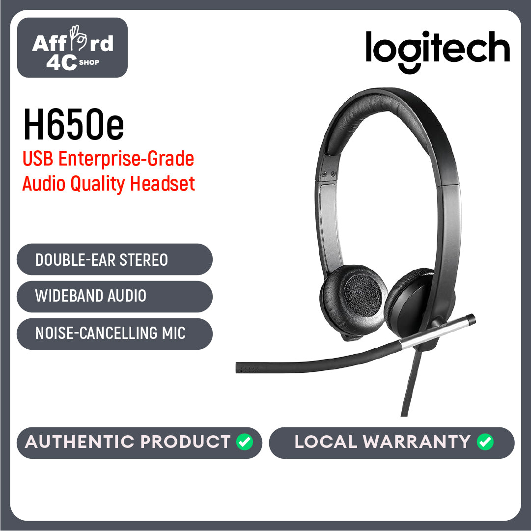 Logitech H650E USB Headset Enterprise-Grade Audio Quality