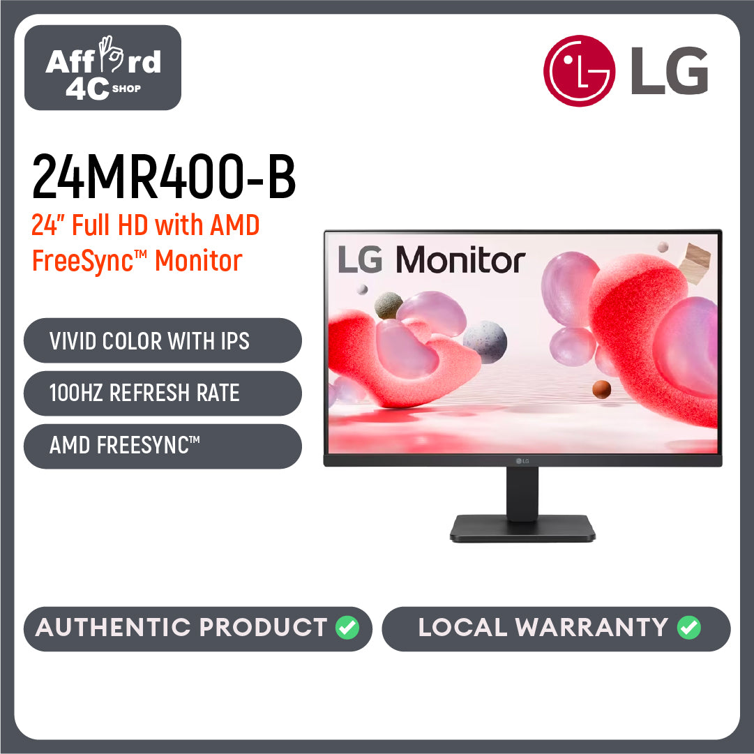LG 24MR400-B 23.8'' IPS Full HD monitor with AMD FreeSync™