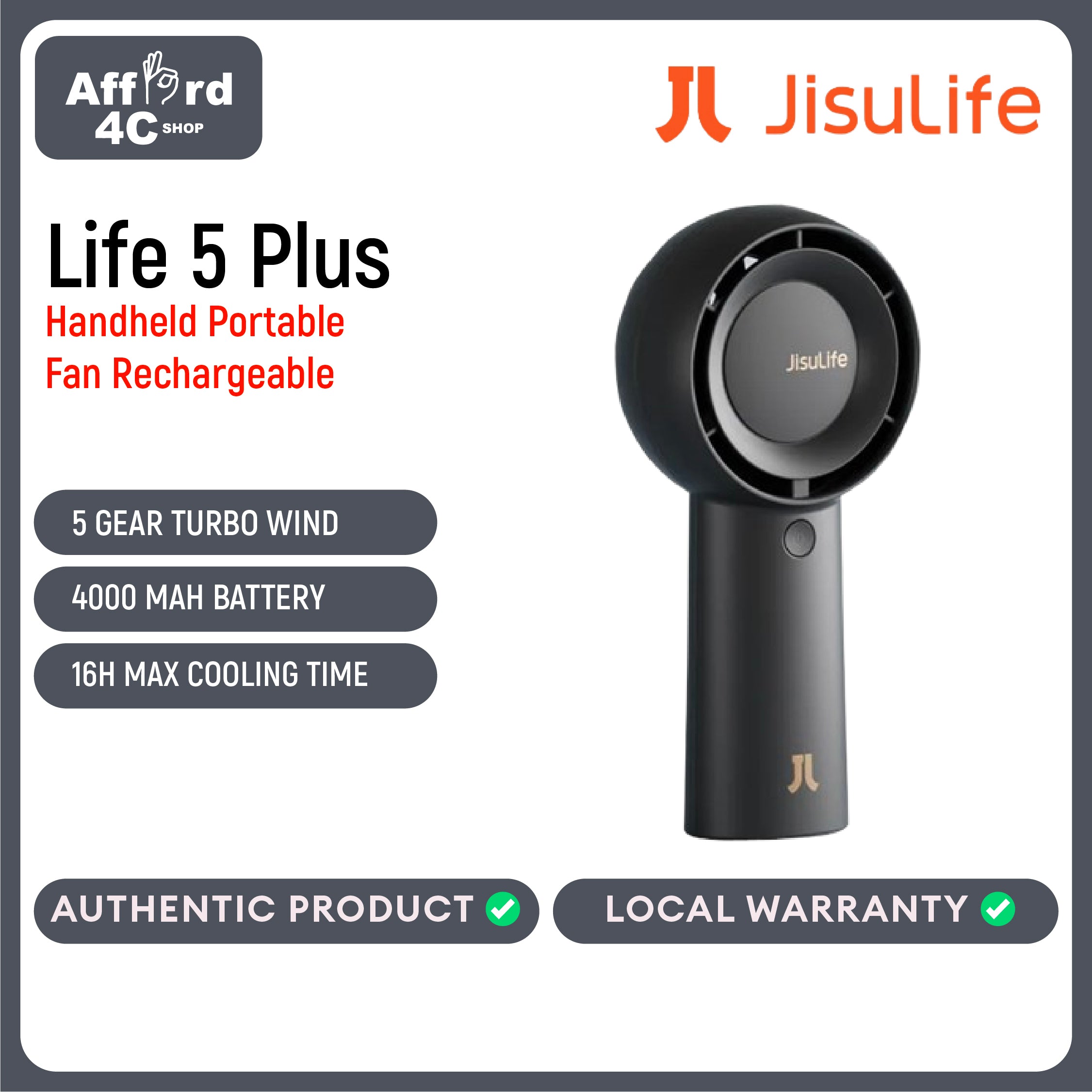 JisuLife Handheld Fan Life5 Plus