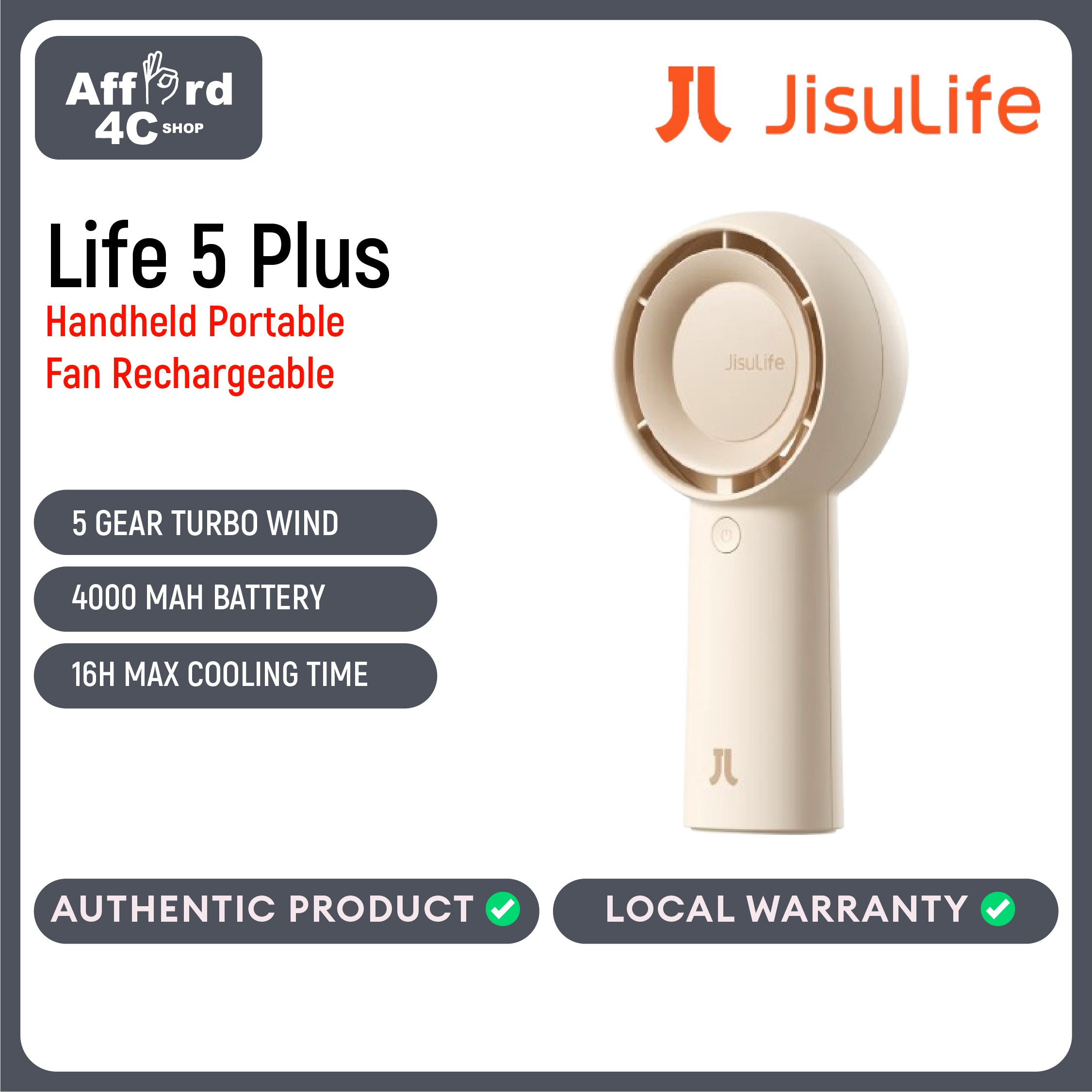 JisuLife Handheld Fan Life5 Plus