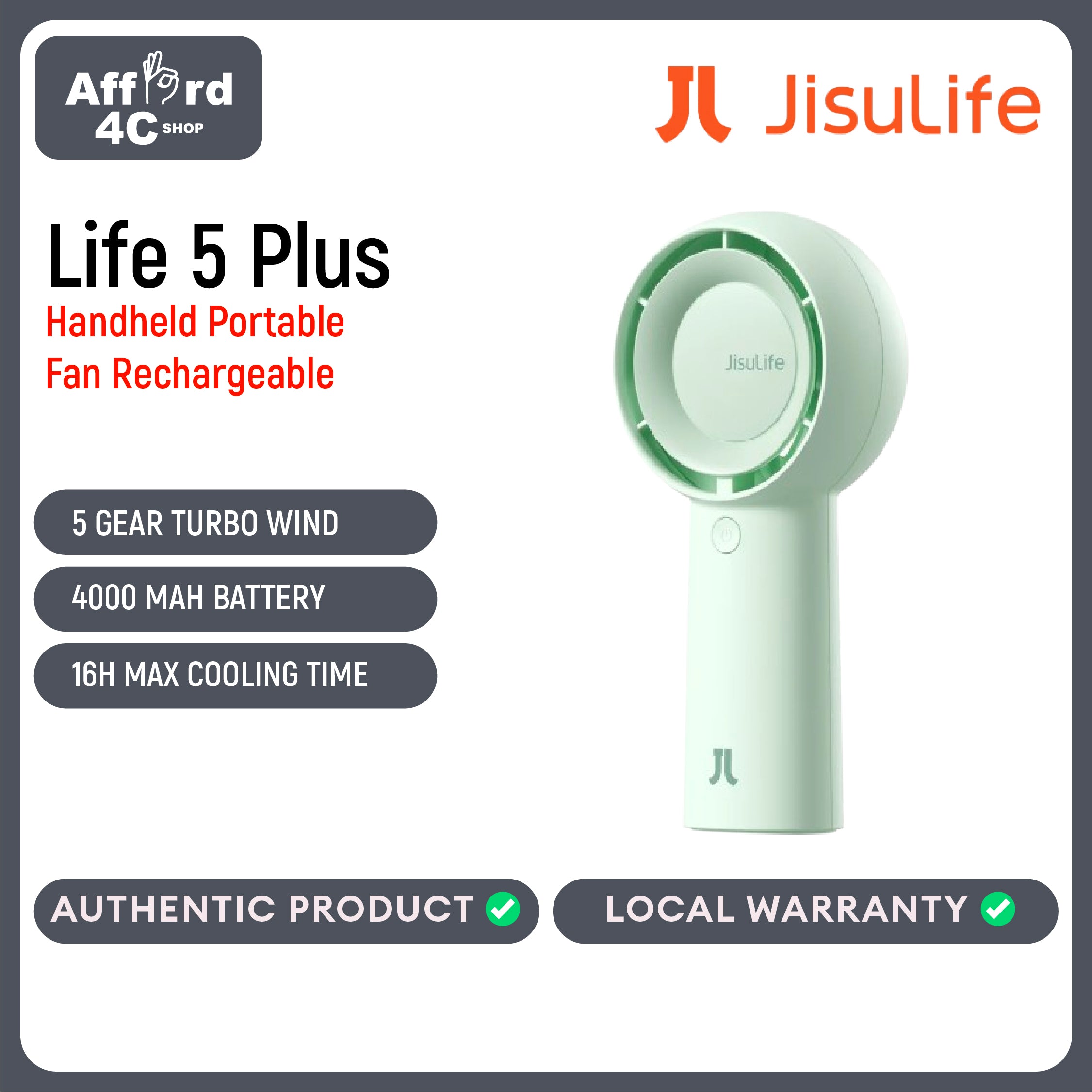 JisuLife Handheld Fan Life5 Plus