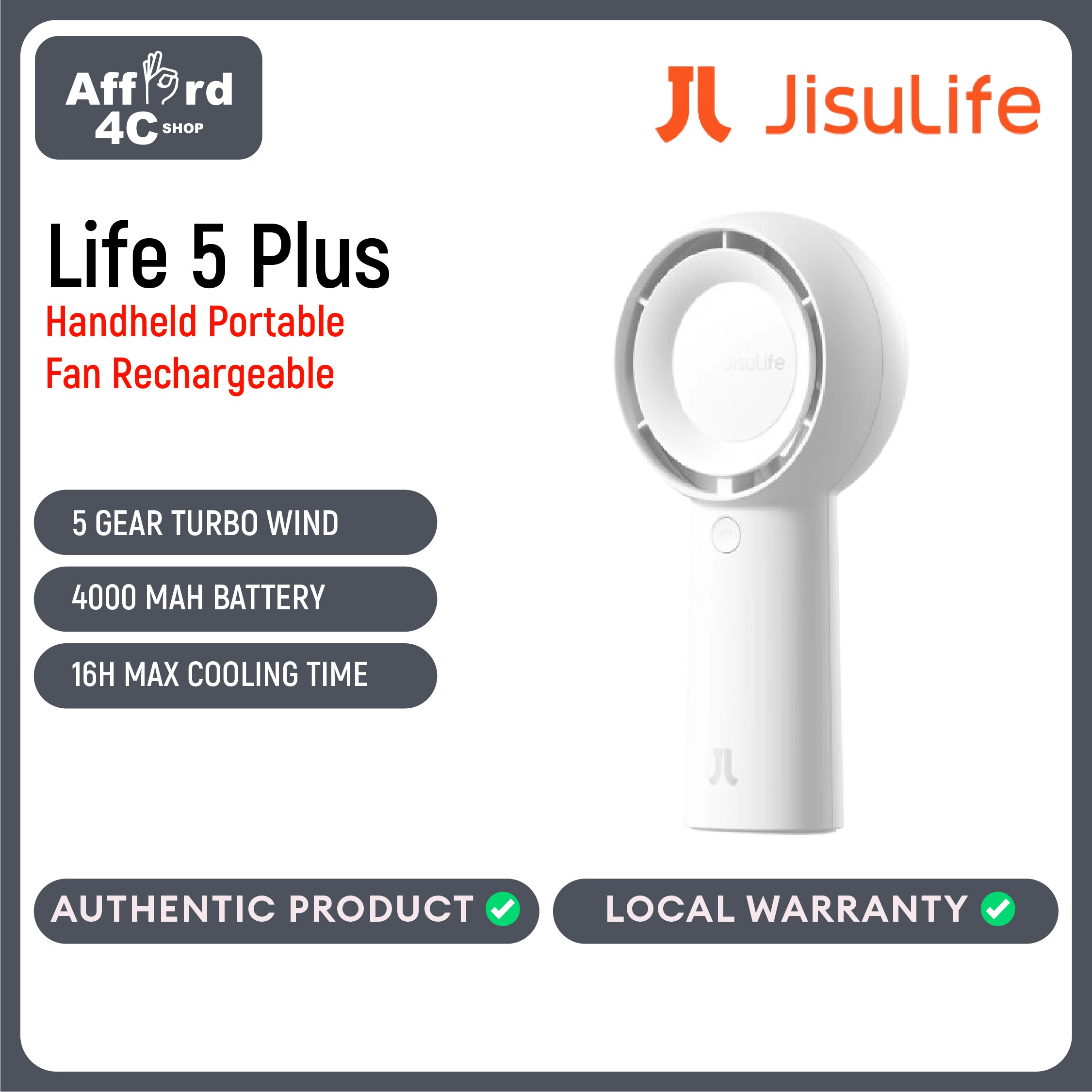 JisuLife Handheld Fan Life5 Plus