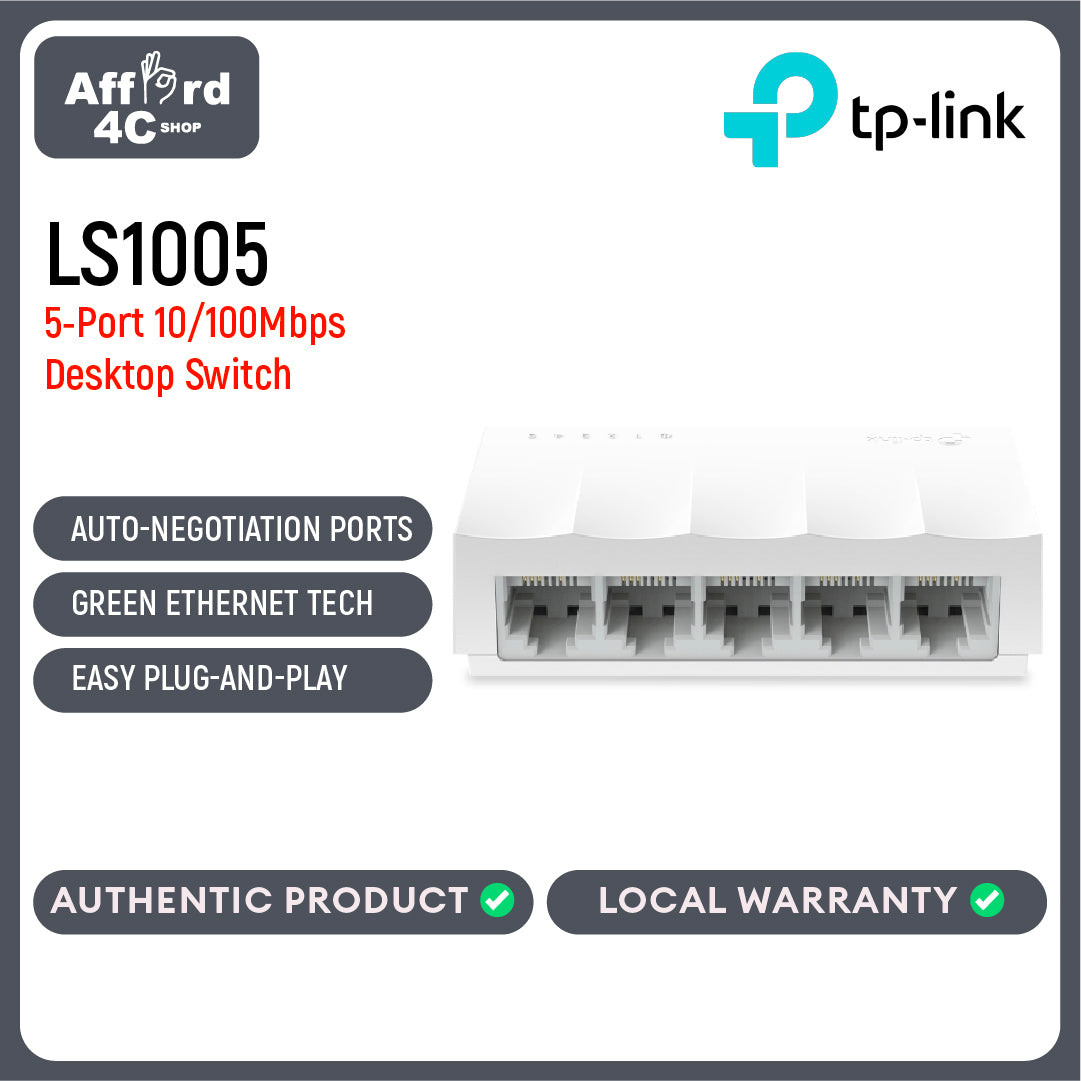 TP-Link LS1005 5-Port 10/100Mbps Desktop Switch
