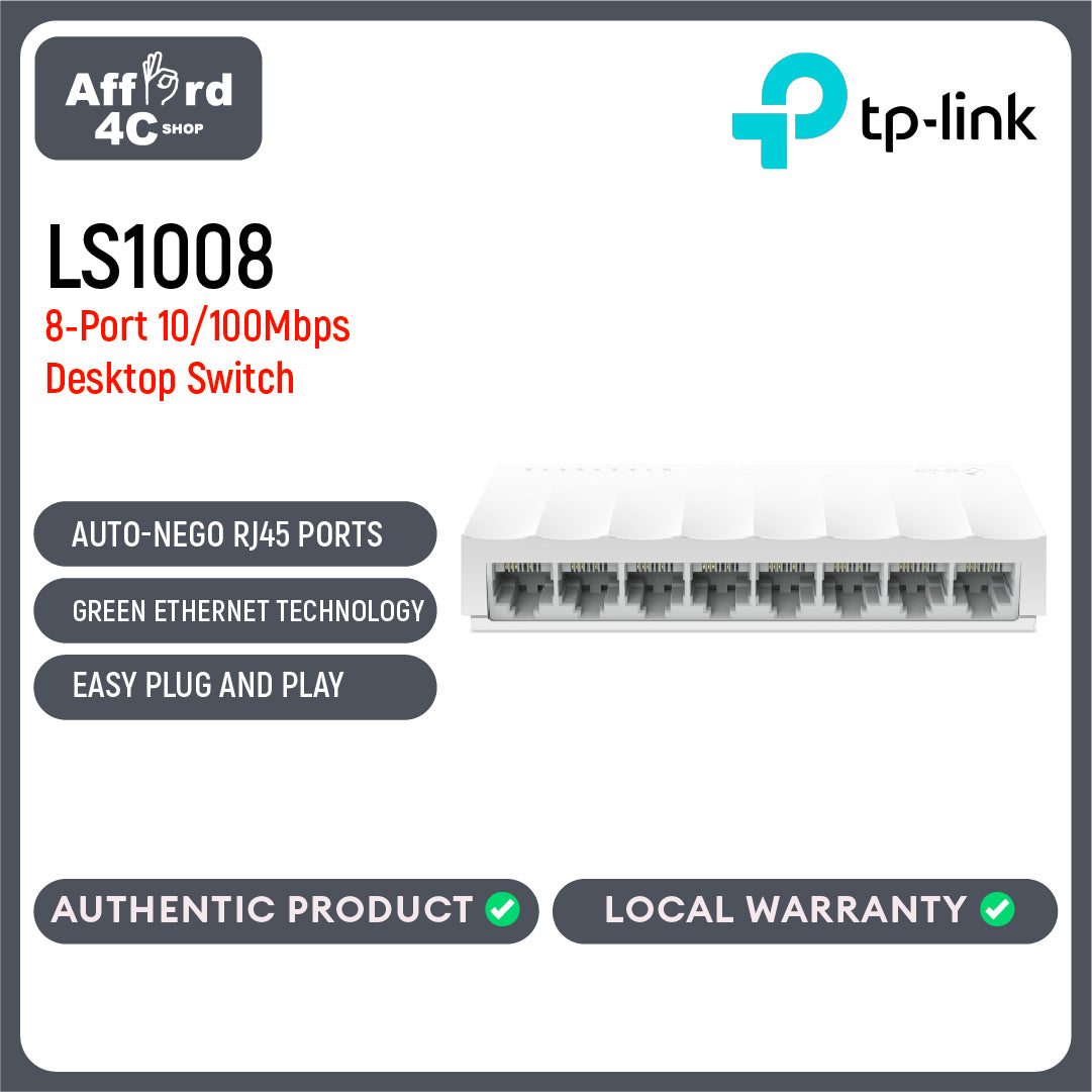 TP-Link LS1008 8-Port 10/100Mbps Desktop Switch