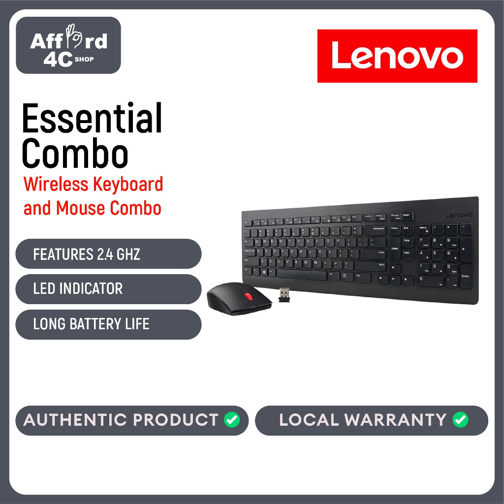 Lenovo Essential Wireless Combo Keyboard & Mouse Gen2