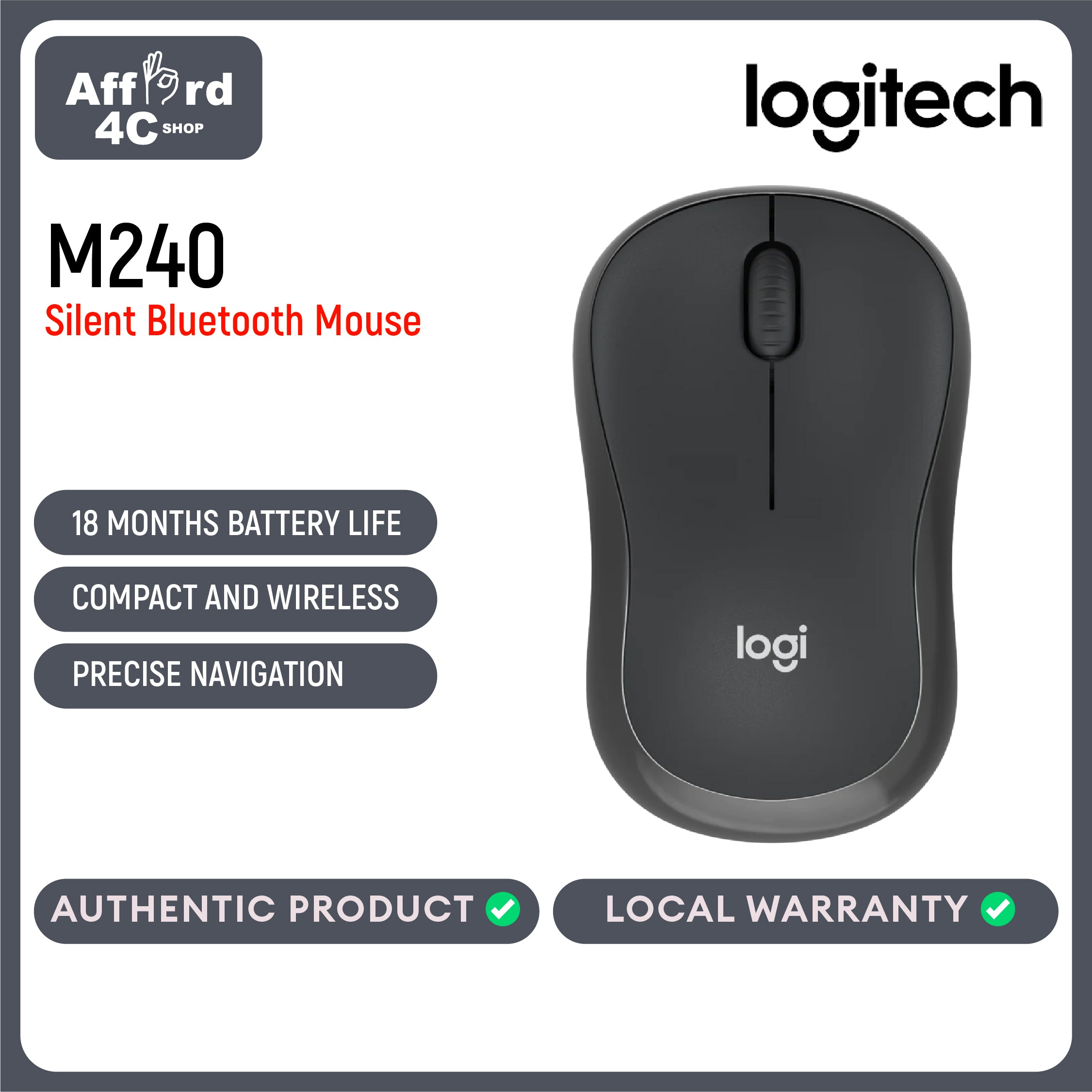 Logitech M240 Silent Bluetooth Mouse