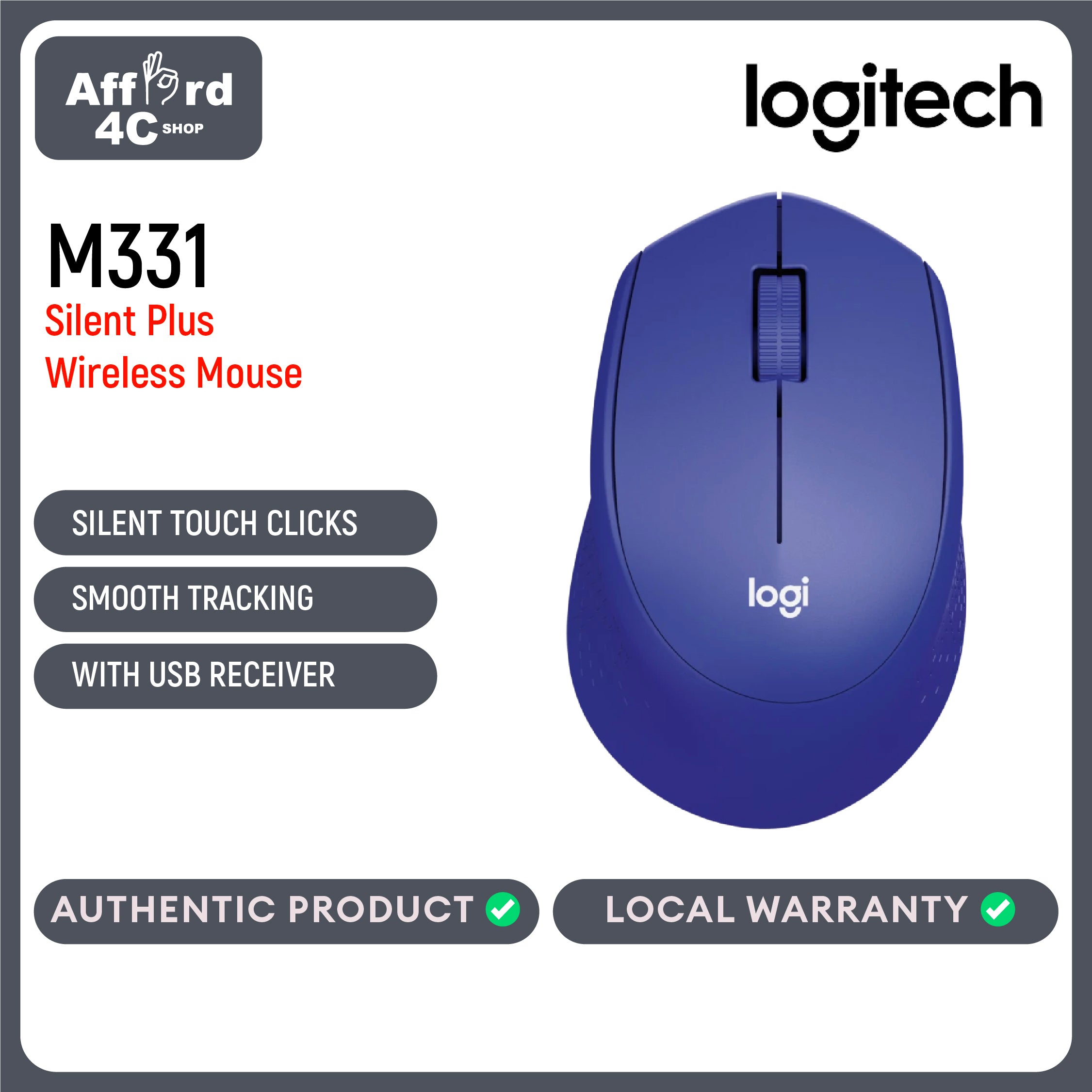 Logitech M331 Silent Plus Wireless Mouse