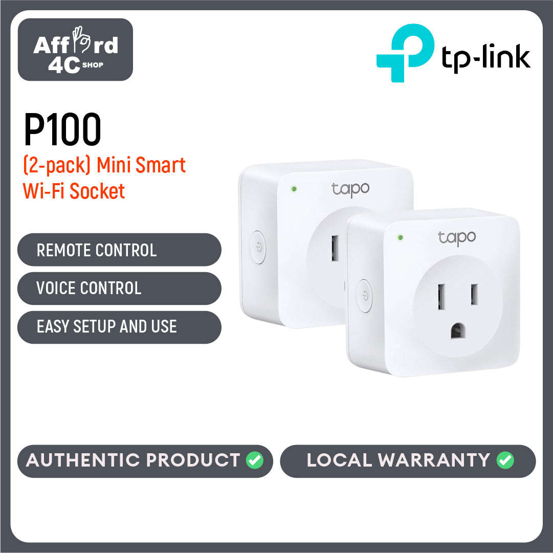 Tapo P100 Mini Smart Wi-Fi Socket (2-pack)