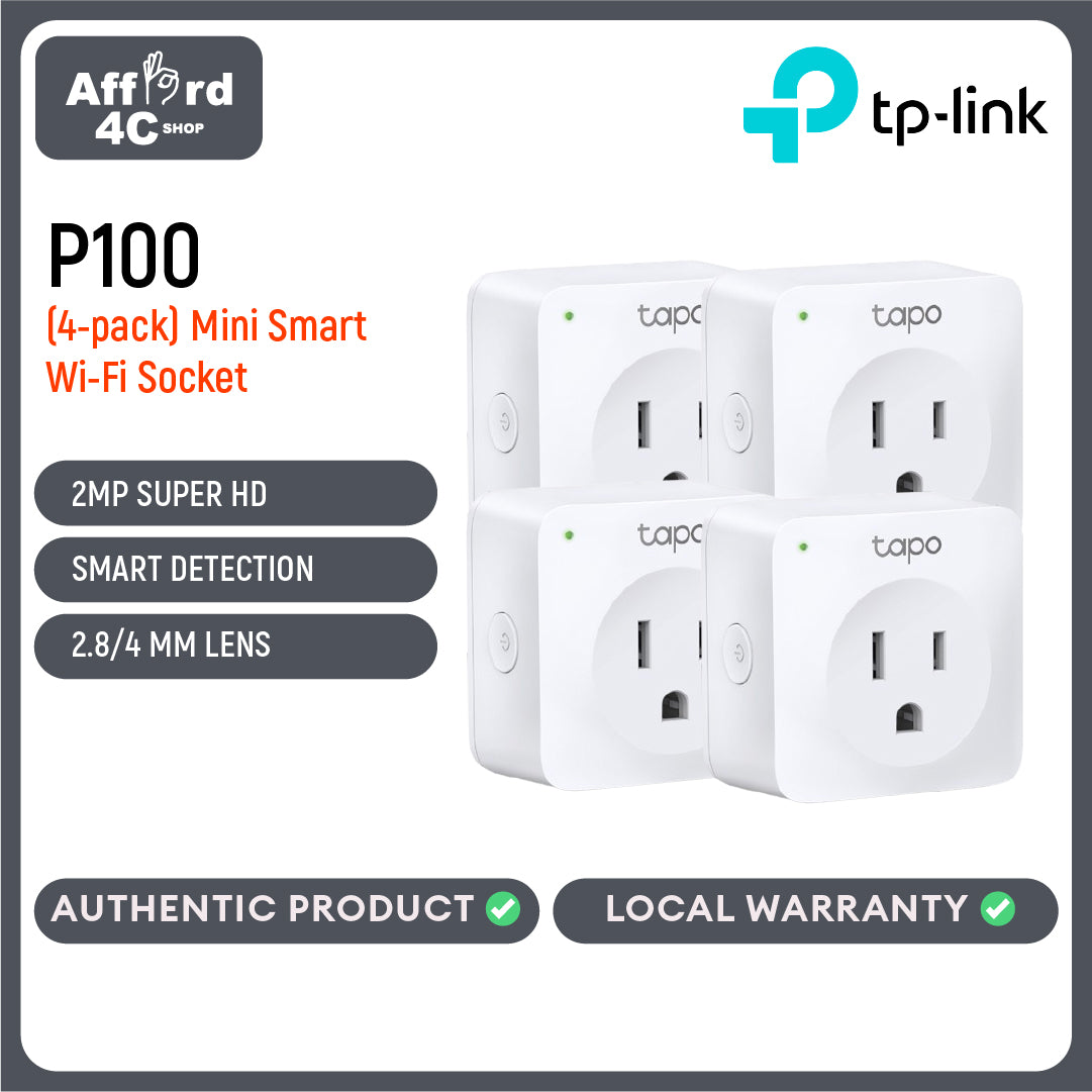 Tapo P100 Mini Smart Wi-Fi Socket (4-Pack)