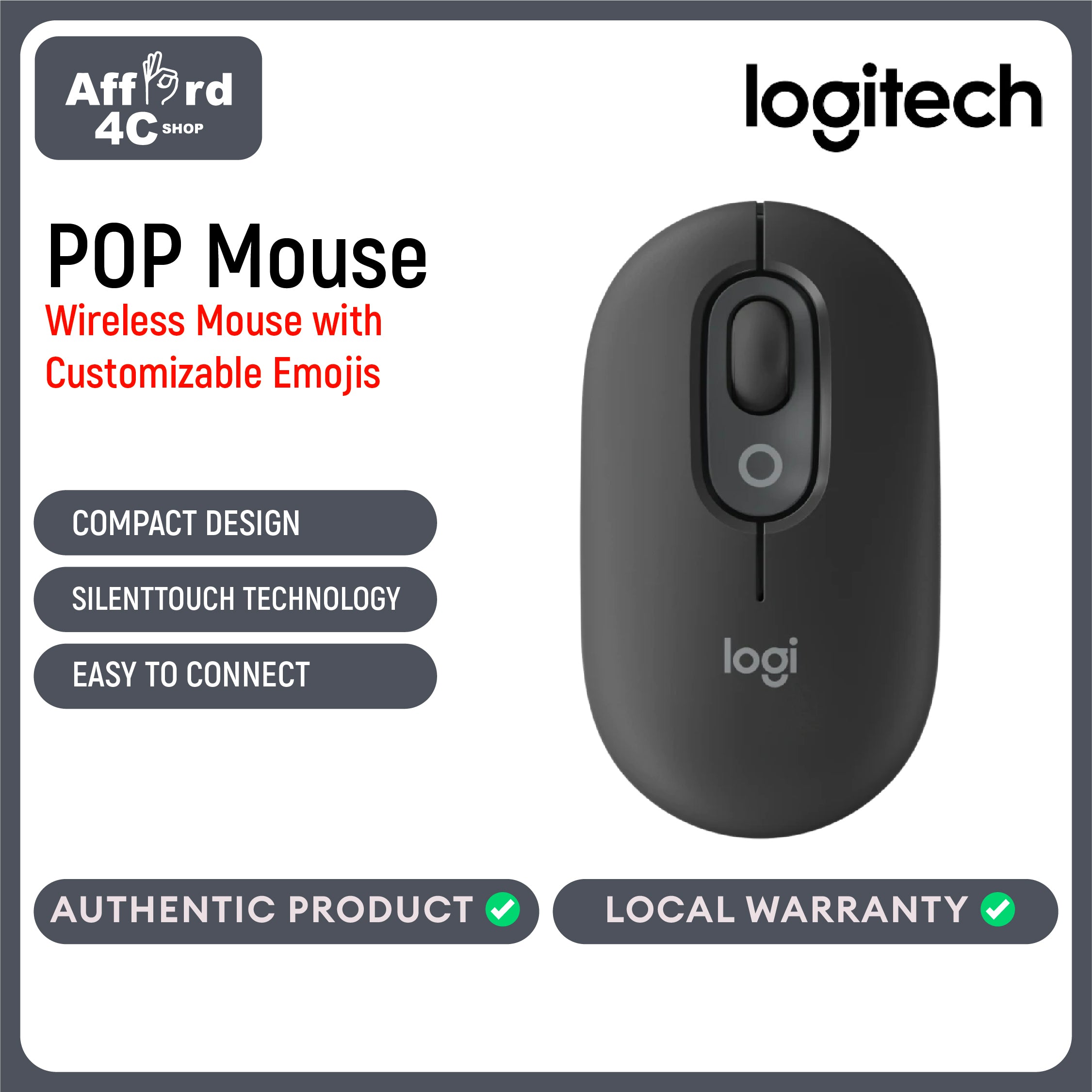 Logitech Pop Mouse with Emoji