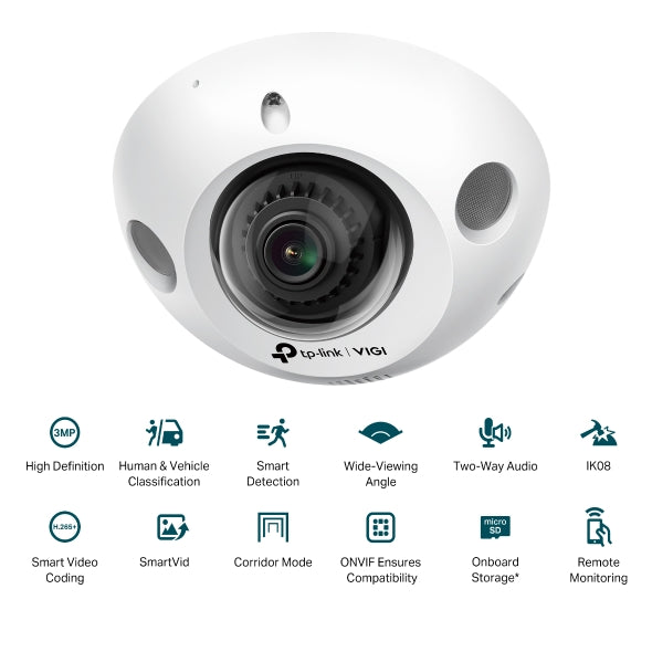 TP-Link VIGI C230I Mini 3MP IR Mini Dome Network Camera
