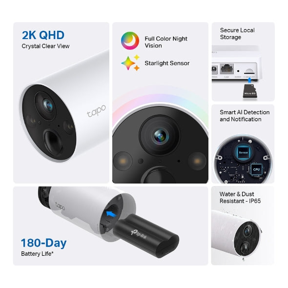 Tapo C420S1 Smart Wire-Free Security Camera System, 1-Camera System