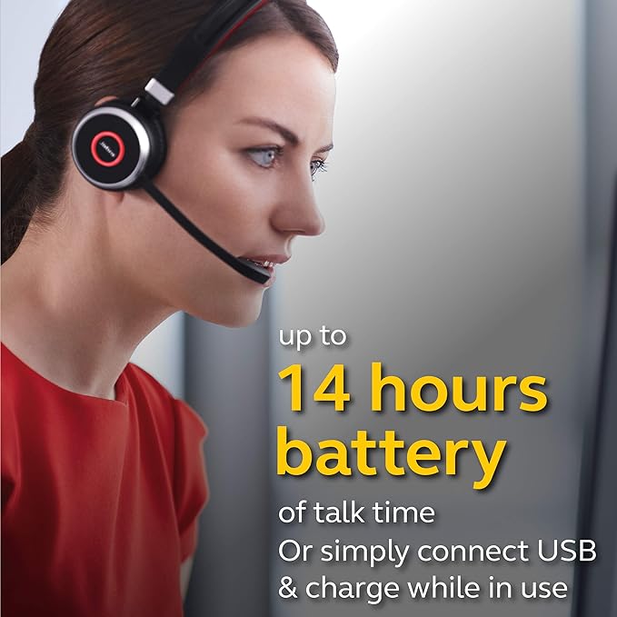 Jabra Evolve 65 MS Stereo Professional Wireless Headset With USB Adaptor