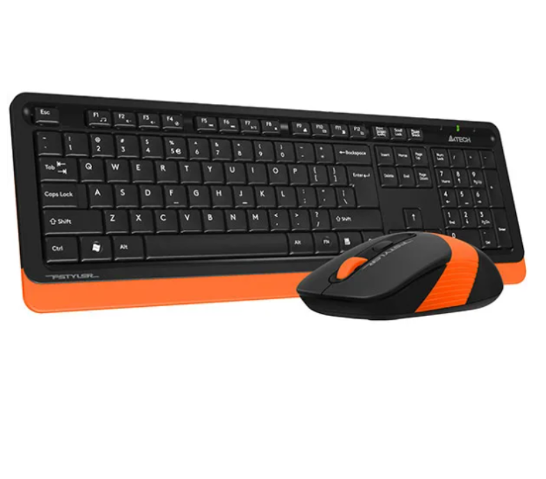 A4tech FG1010 Fstyler 2.4G Power-Saving Wireless Keyboard and Mouse Combo Set - Orange