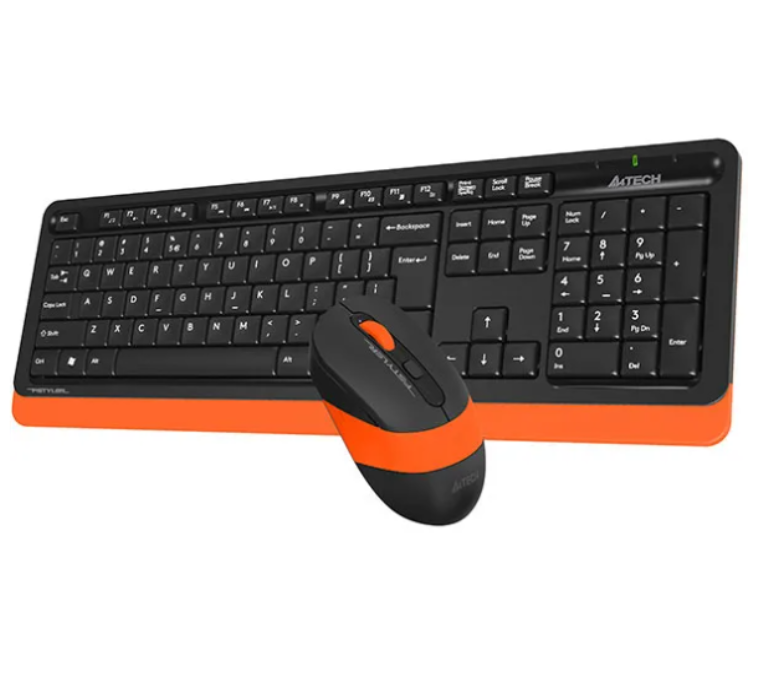 A4tech FG1010 Fstyler 2.4G Power-Saving Wireless Keyboard and Mouse Combo Set - Orange