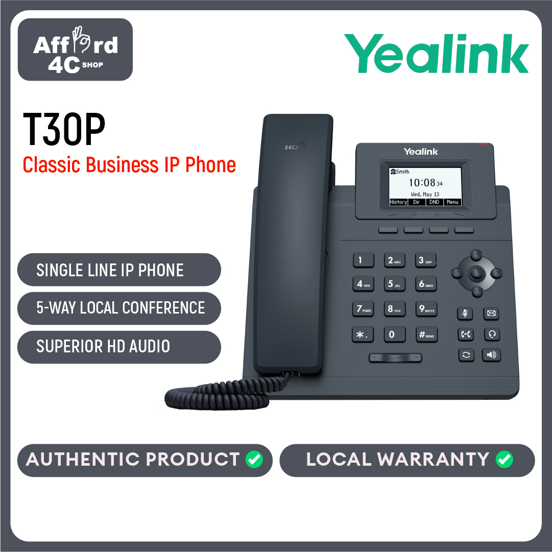 Yealink SIP- T30P Entry-level IP Phone with 1 Line