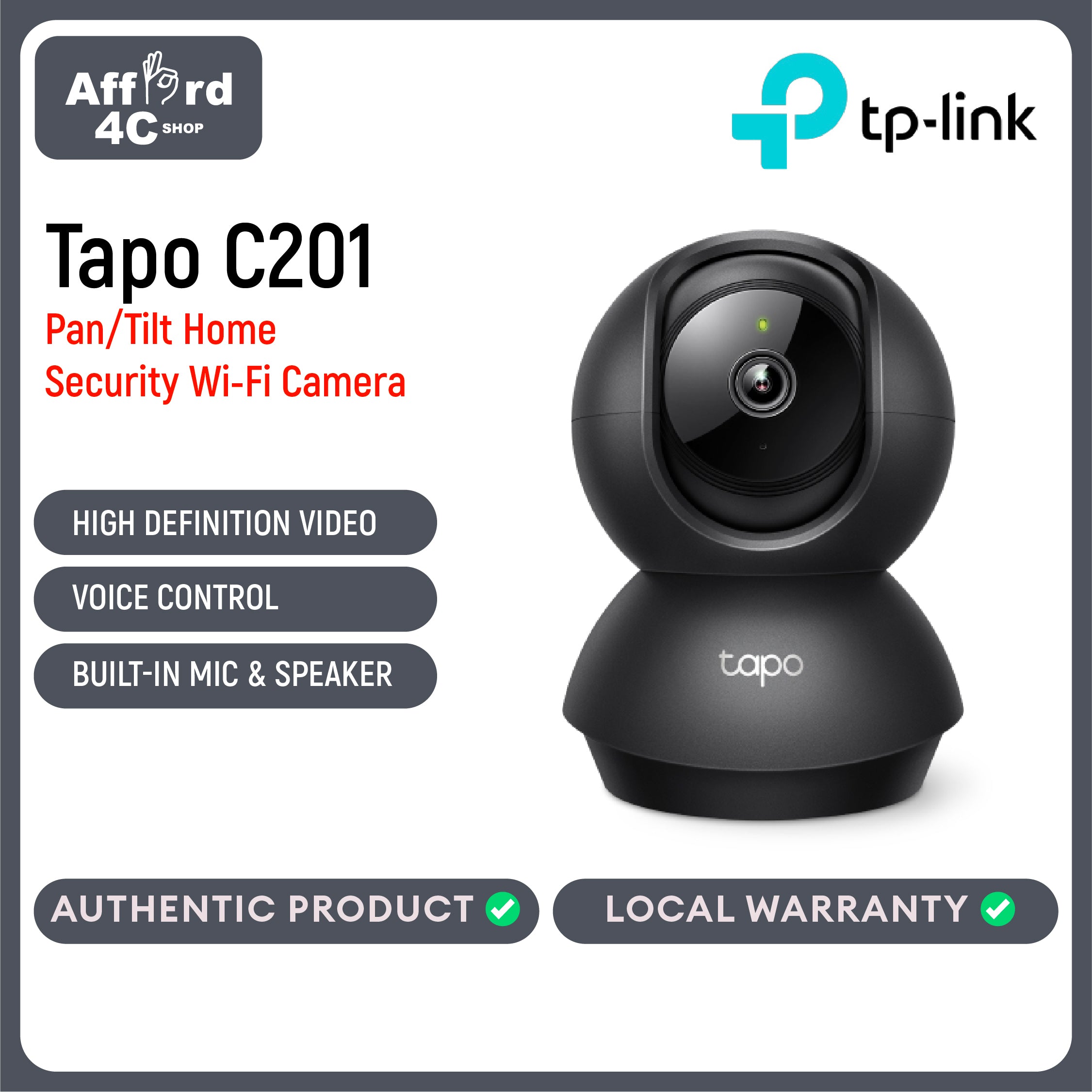 Tapo C201 Pan/Tilt Home Security Wi-Fi Camera