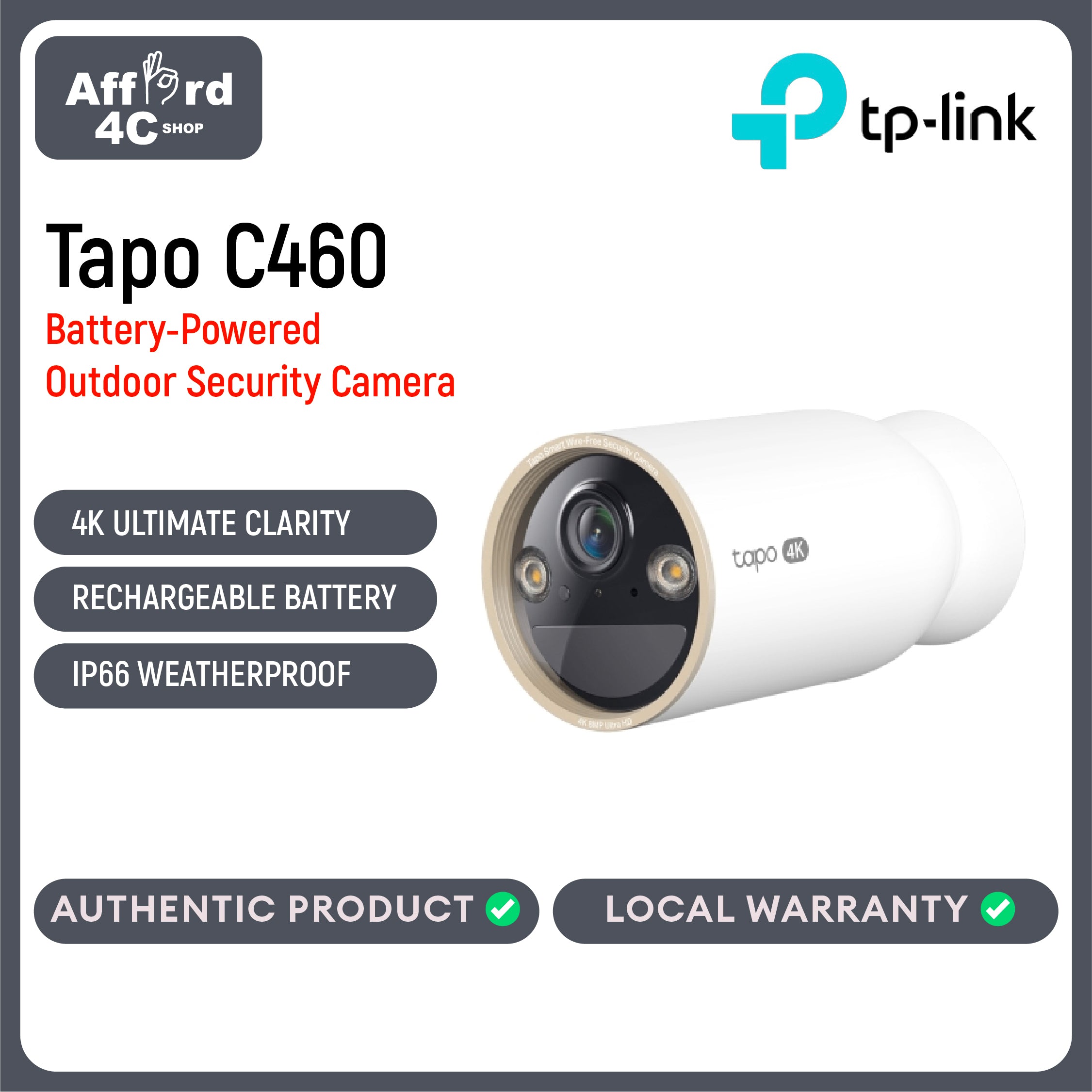 Tapo C460 Wire-Free Indoor/Outdoor Security Camera