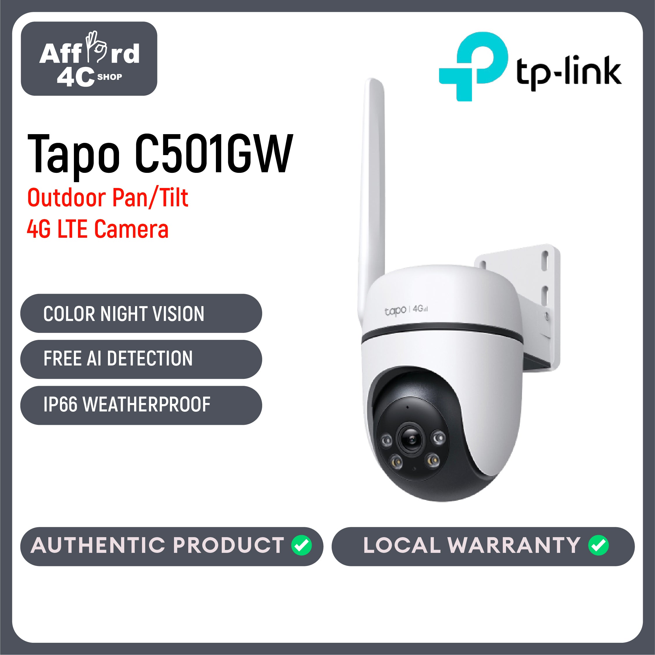 Tapo C501GW Outdoor Pan/Tilt 4G LTE Camera