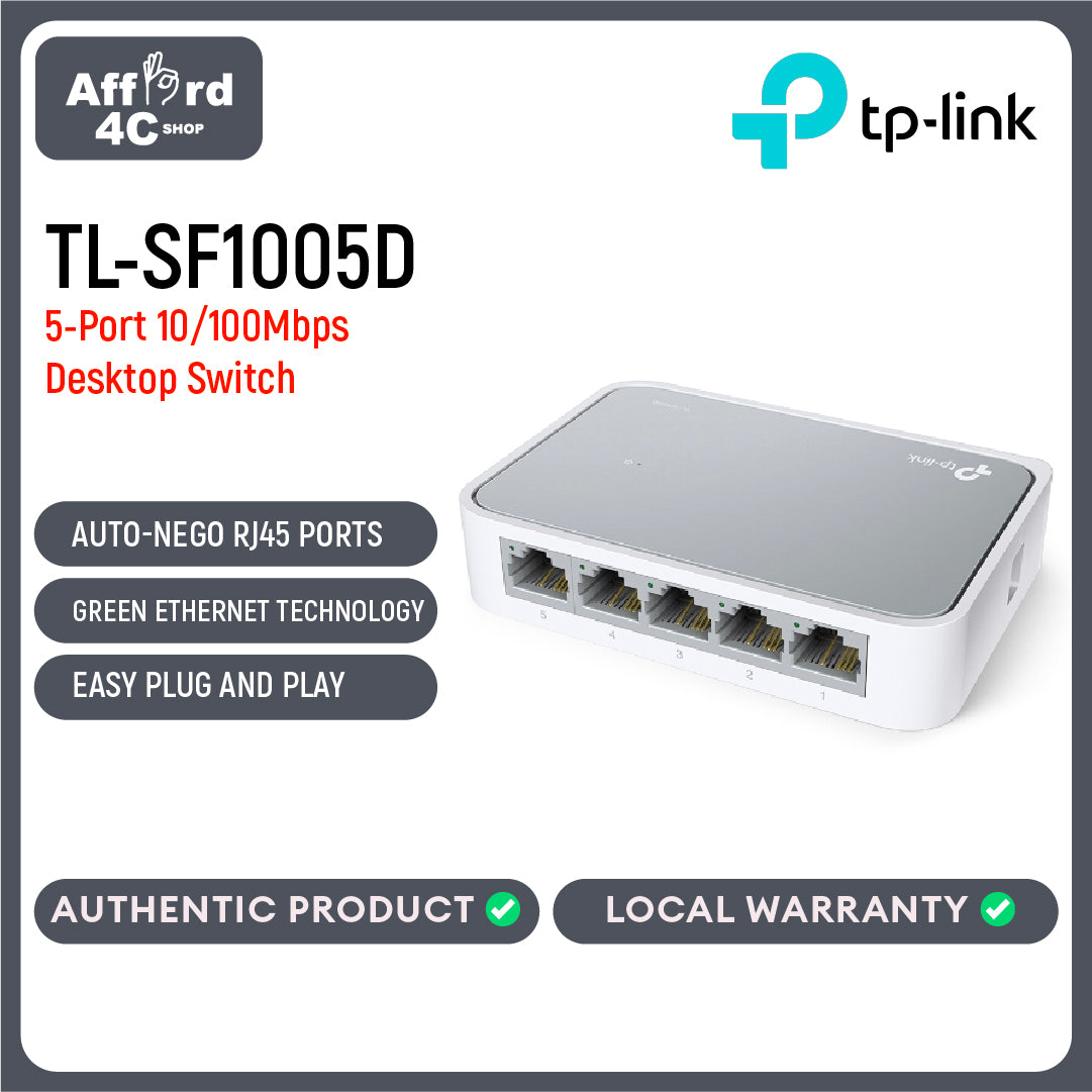TP-Link TL-SF1005D 5-Port 10/100Mbps Desktop Switch