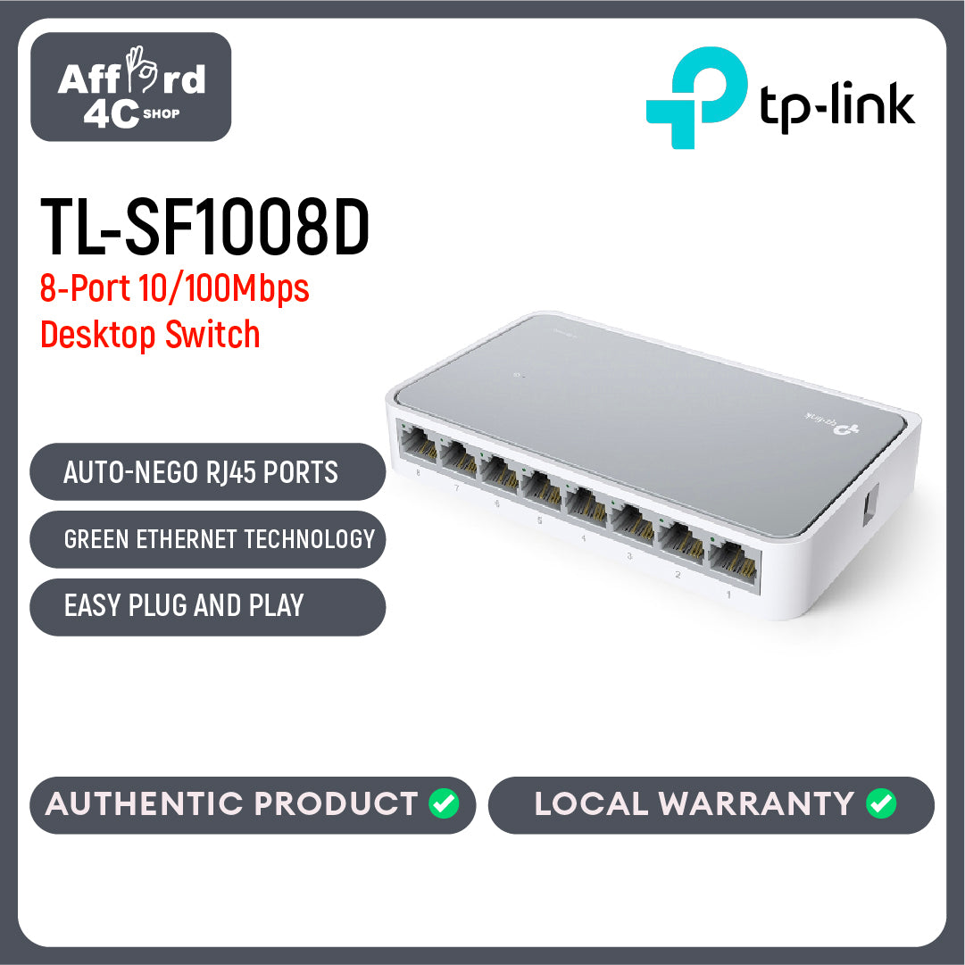 TP-Link TL-SF1008D 8-Port 10/100Mbps Desktop Switch