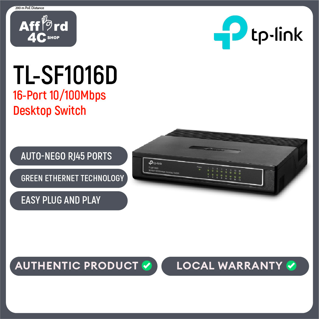 TP-Link TL-SF1016D 16-Port 10/100Mbps Desktop Switch