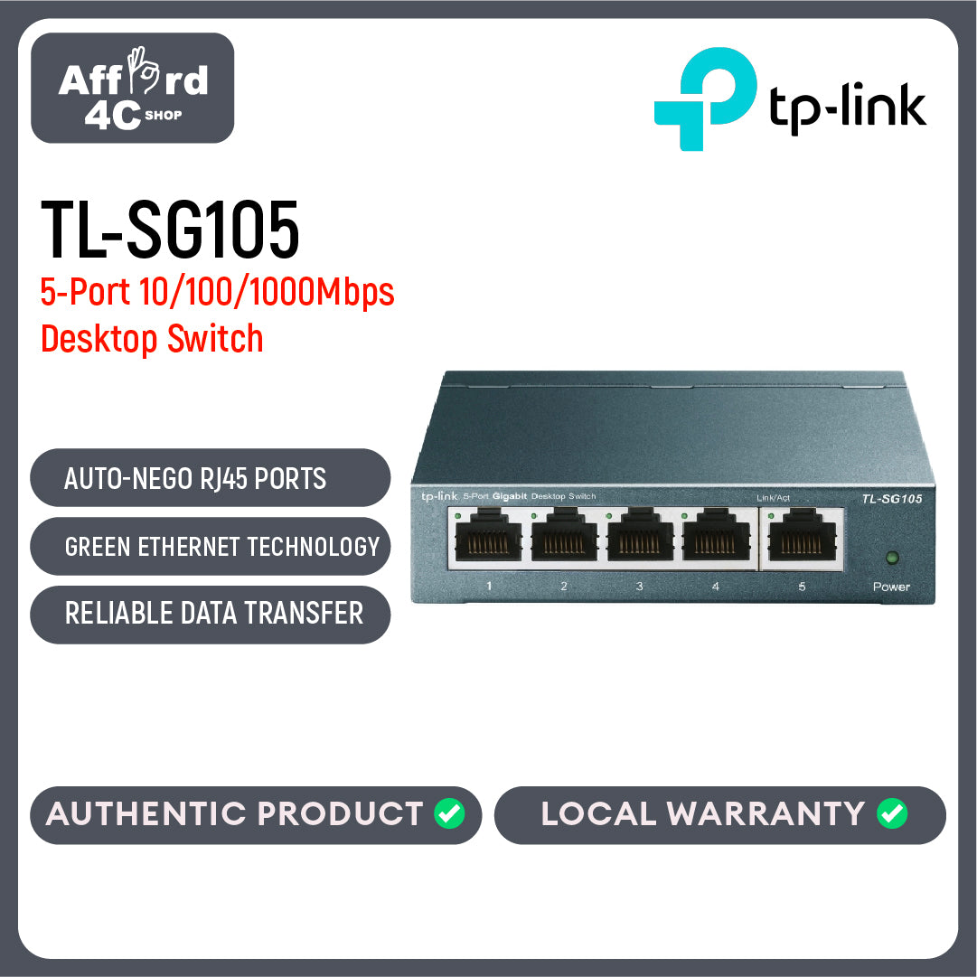 TP-Link TL-SG105 5-Port 10/100/1000Mbps Desktop Switch