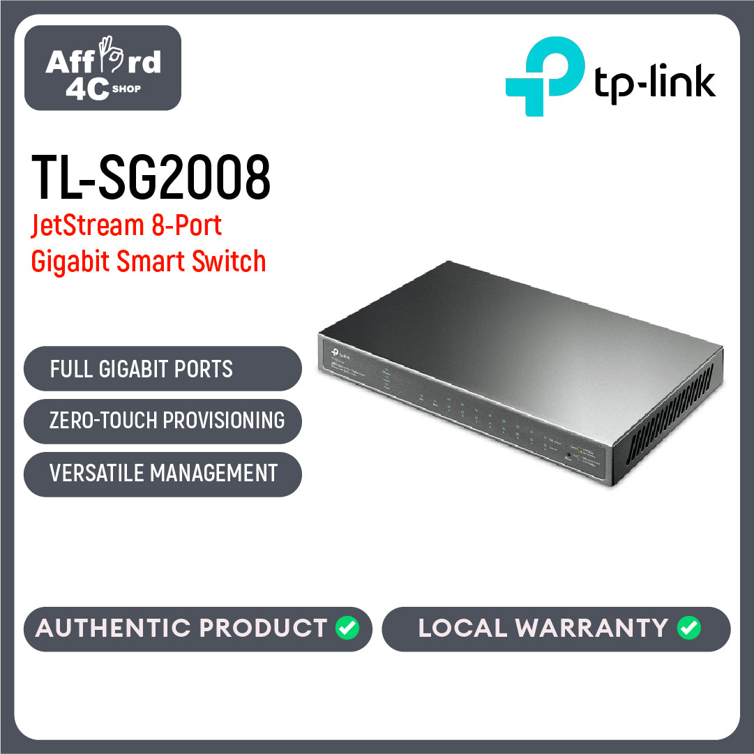 TP-Link TL-SG2008 JetStream 8-Port Gigabit Smart Switch