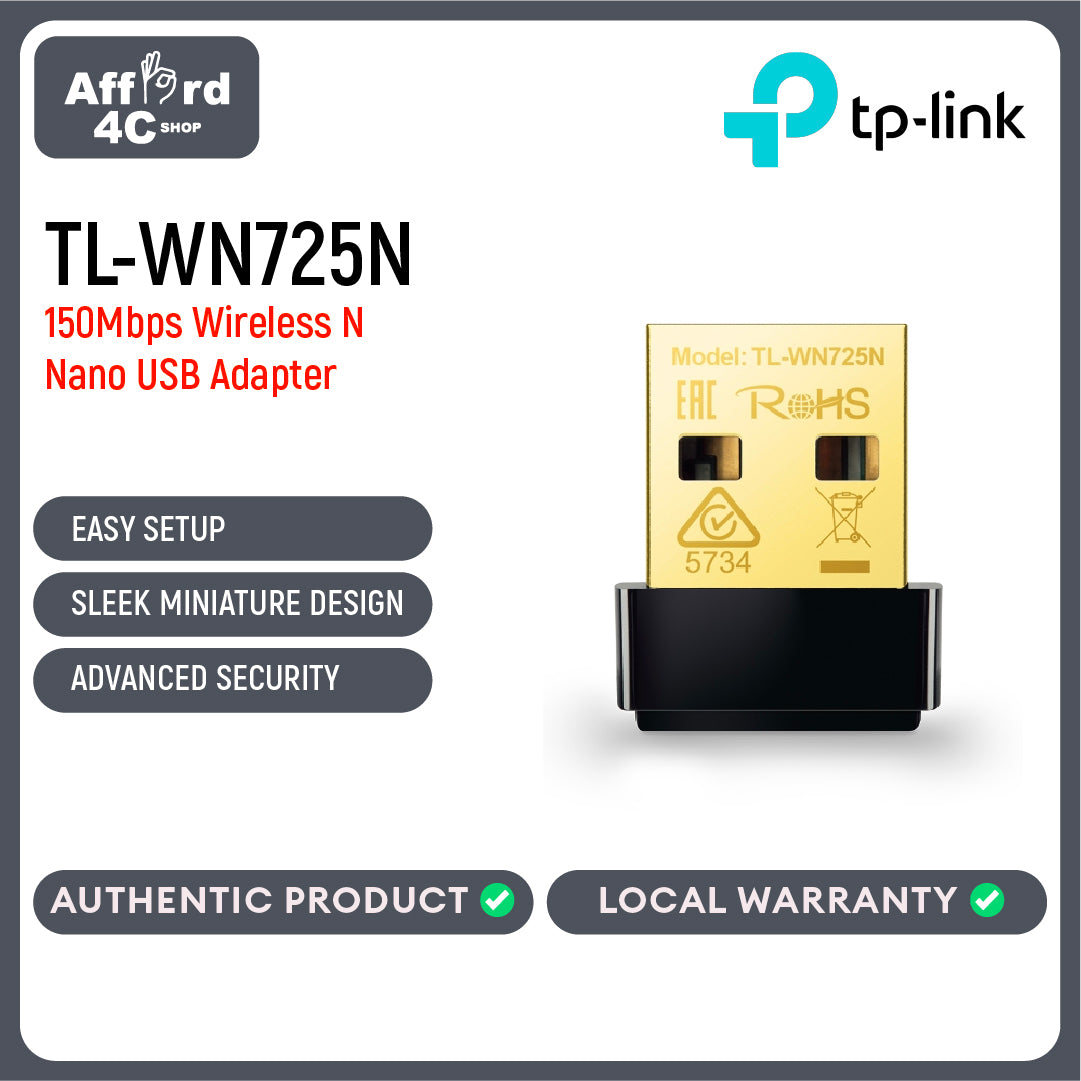 TP Link TL-WN725N 150Mbps Wireless N Nano USB Adapter