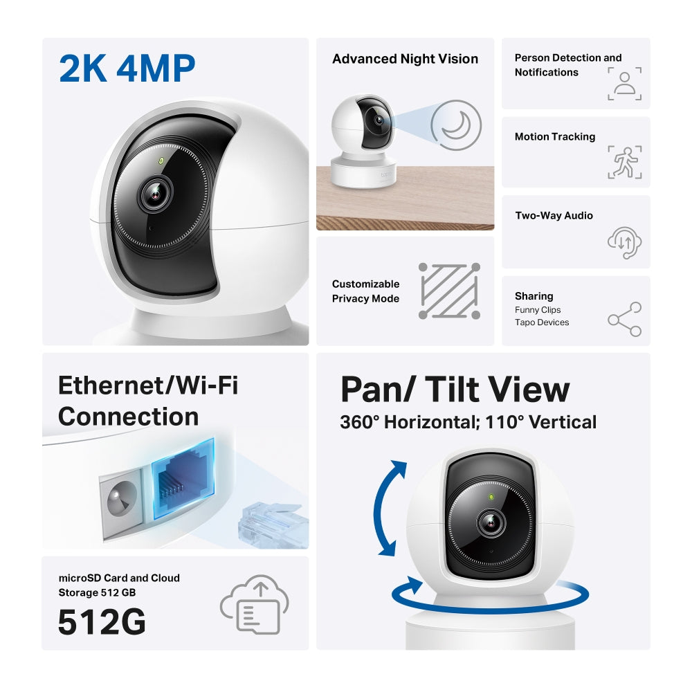 Tapo-C222 Pan/Tilt AI Home Security Wi-Fi Camera