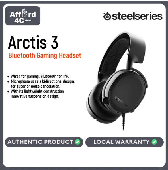 SteelSeries Arctis 3 Bluetooth Gaming Headset - Black