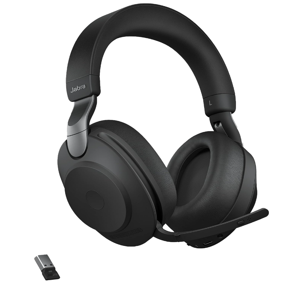 Jabra Evolve2 85 UC Stereo Active Noise Cancelling Headset With Link 380 USB-A Wireless Adapter