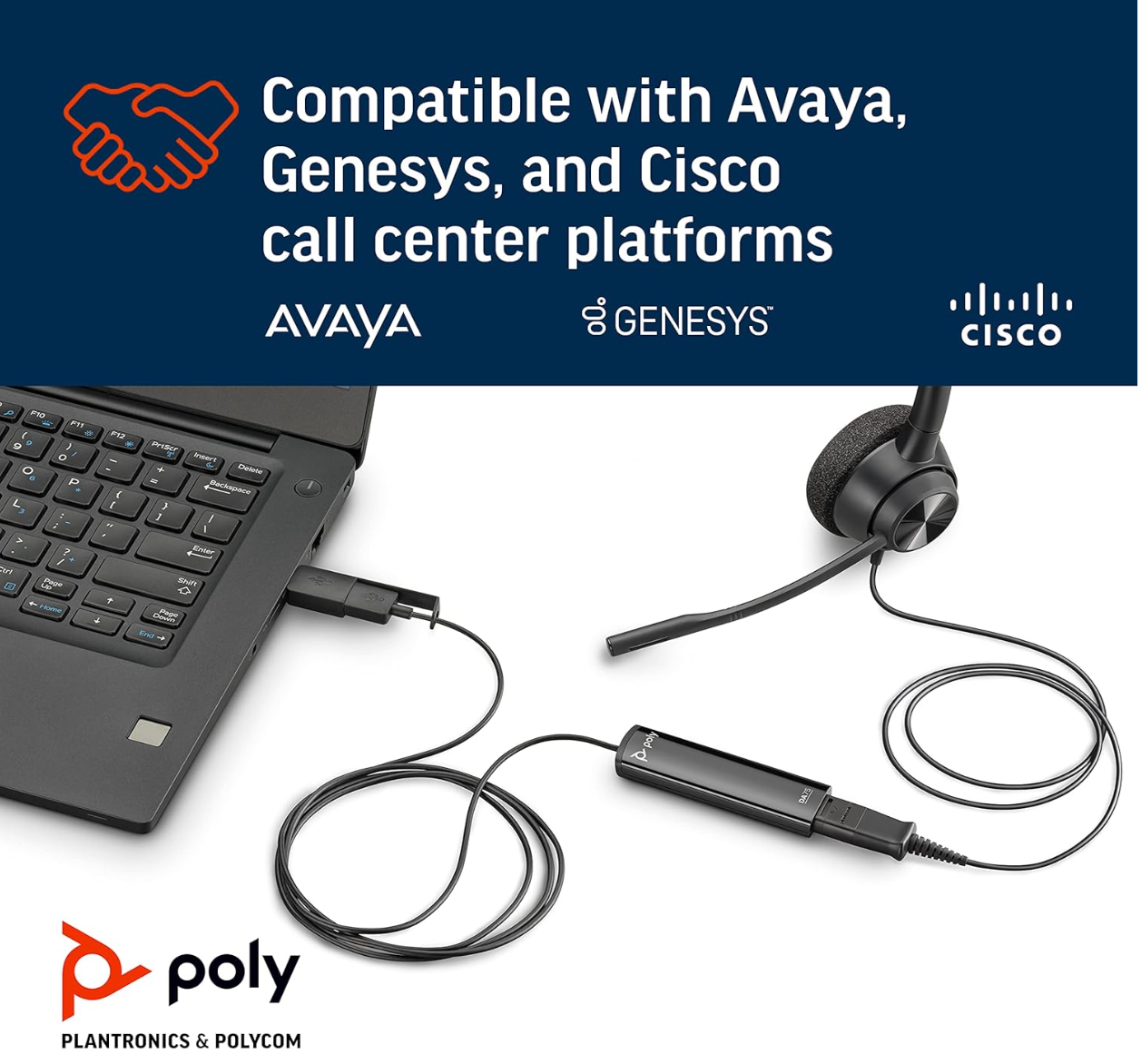 Poly DA75 USB-A/USB-C Quick Disconnect (QD) digital adapter (Plantronics)