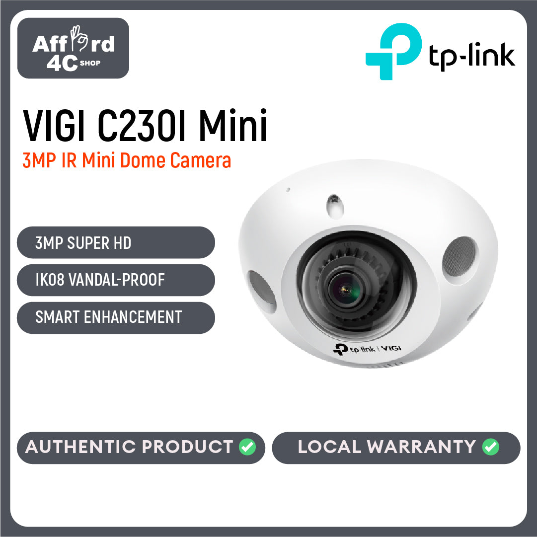 TP-Link VIGI C230I Mini 3MP IR Mini Dome Network Camera