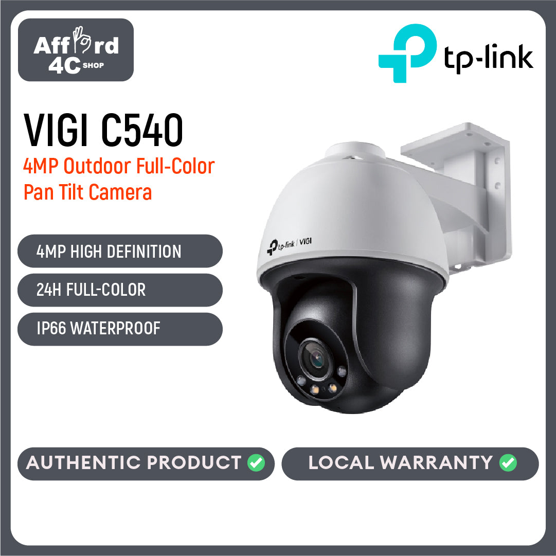 TP-Link VIGI C540 VIGI 4MP Outdoor Full-Color Pan Tilt Network Camera
