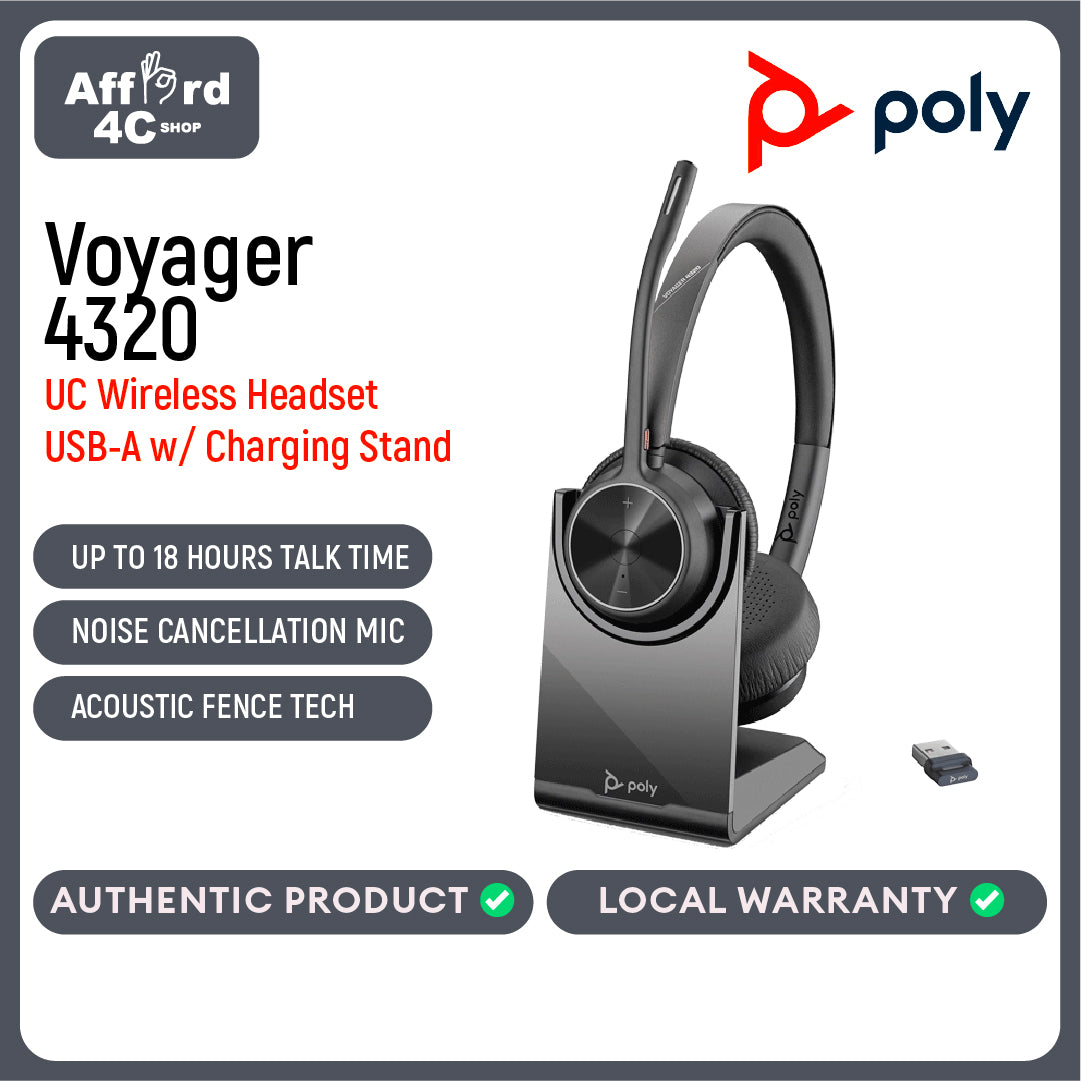 Poly Voyager Focus 2 USB-A with Charge Stand Headset