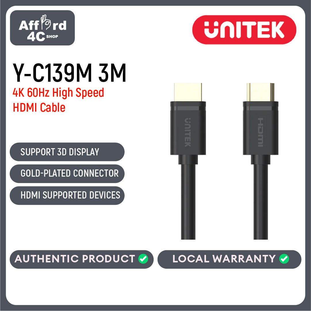 Unitek Y-C138M Y-C139M HDMI Male to Male 4K Cable Connector