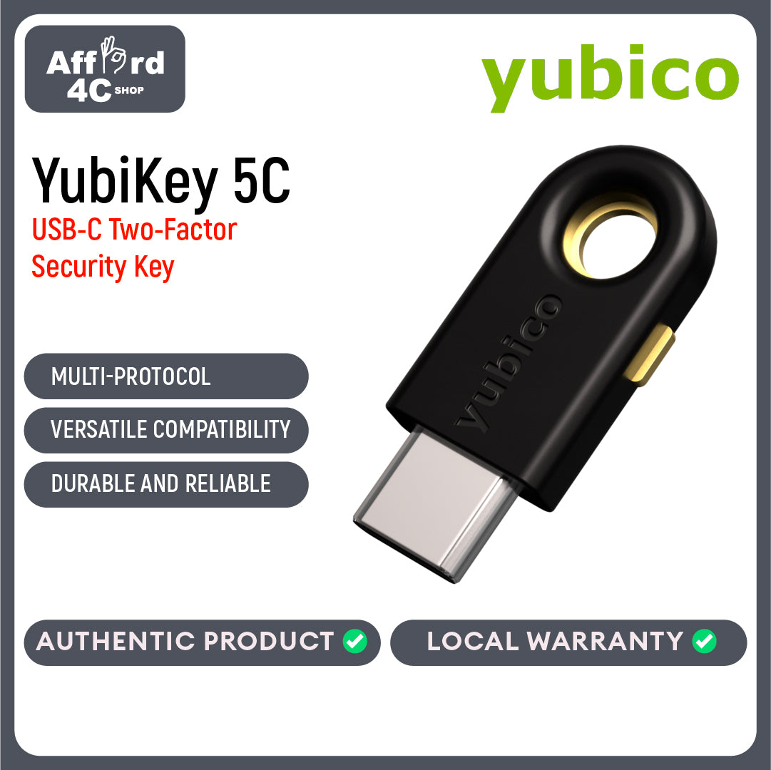 Yubico YubiKey 5C - Two Factor Authentication USB Security Key, Fits USB-C Ports - Protect Your Online Accounts with More Than a Password, FIDO Certified USB Password Key