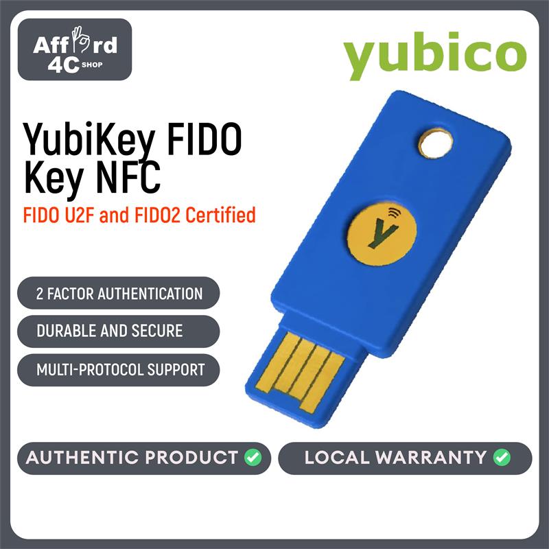Yubico FIDO Security Key NFC - Two Factor Authentication USB and NFC Security Key, Fits USB-A Ports and Works with Supported NFC Mobile Devices – FIDO U2F and FIDO2 Certified - More Than a Password