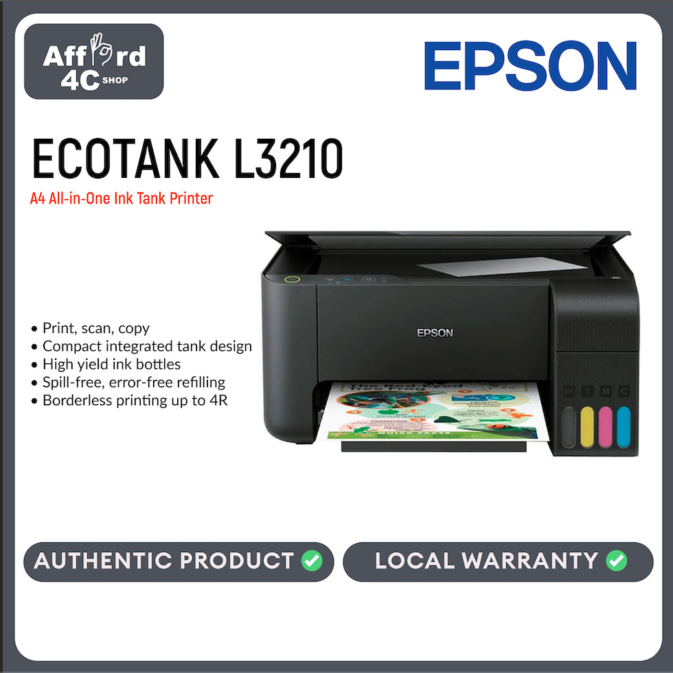 Epson EcoTank L3210 A4 All-in-One Ink Tank Printer