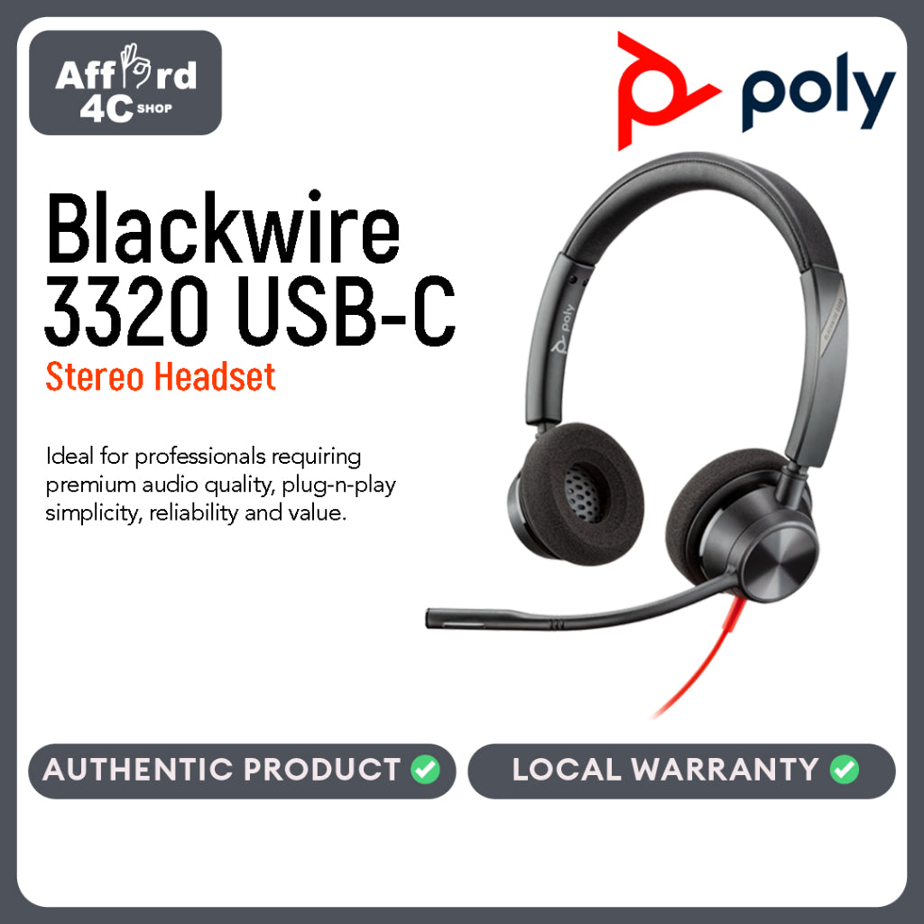 Plantronics Blackwire 3320 USB-C Stereo Headset