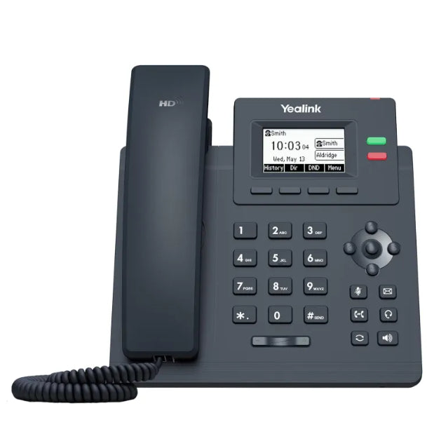Yealink T31P IP Phone, 2 VoIP Accounts. 2.3-Inch Graphical Display. Dual-Port 10/100 Ethernet, 802.3af PoE