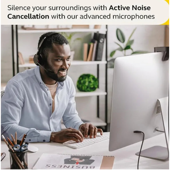 Jabra Evolve2 55 Stereo Wireless Headset with AirComfort Technology, Noise-Cancelling Mics & Active