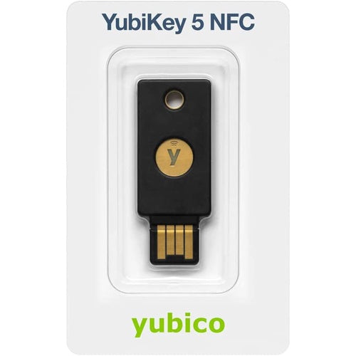 Yubico YubiKey 5 NFC Security Key, U2F, FIDO2, USB-A Ports, Dual Verification, Heavy Duty, Shock Resistant, Waterproof - GTIN: 5060408461426