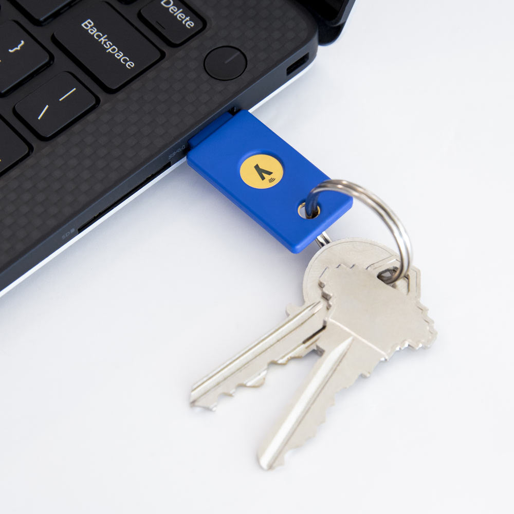 Yubico FIDO Security Key NFC - Two Factor Authentication USB and NFC Security Key, Fits USB-A Ports and Works with Supported NFC Mobile Devices – FIDO U2F and FIDO2 Certified - More Than a Password
