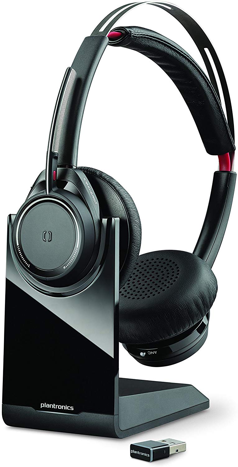 Poly Voyager Focus UC B825 Noise Cancelling Headset With Charging Stand, USB-A