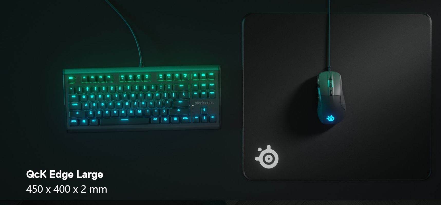 SteelSeries QcK Edge XL Cloth Gaming Mouse Pad Never-fray Stitched Edges - (900mm x 300mm x 2mm)