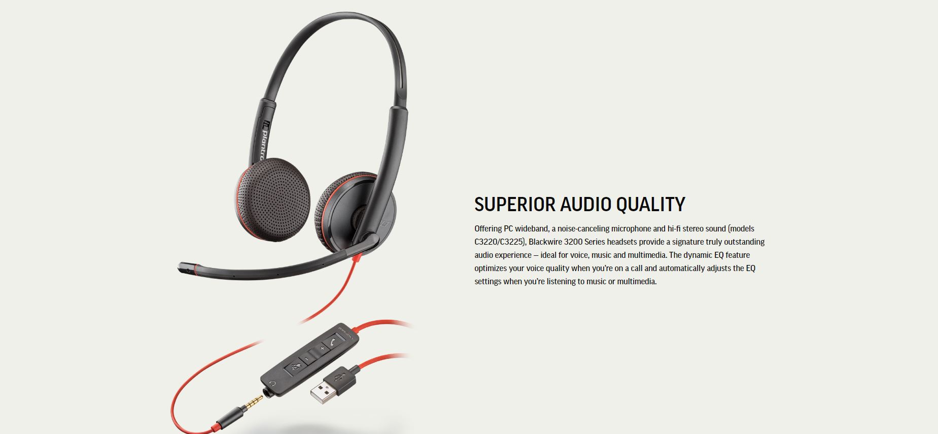 Poly Blackwire 3220 USB-C/A Adapter Stereo Headset
