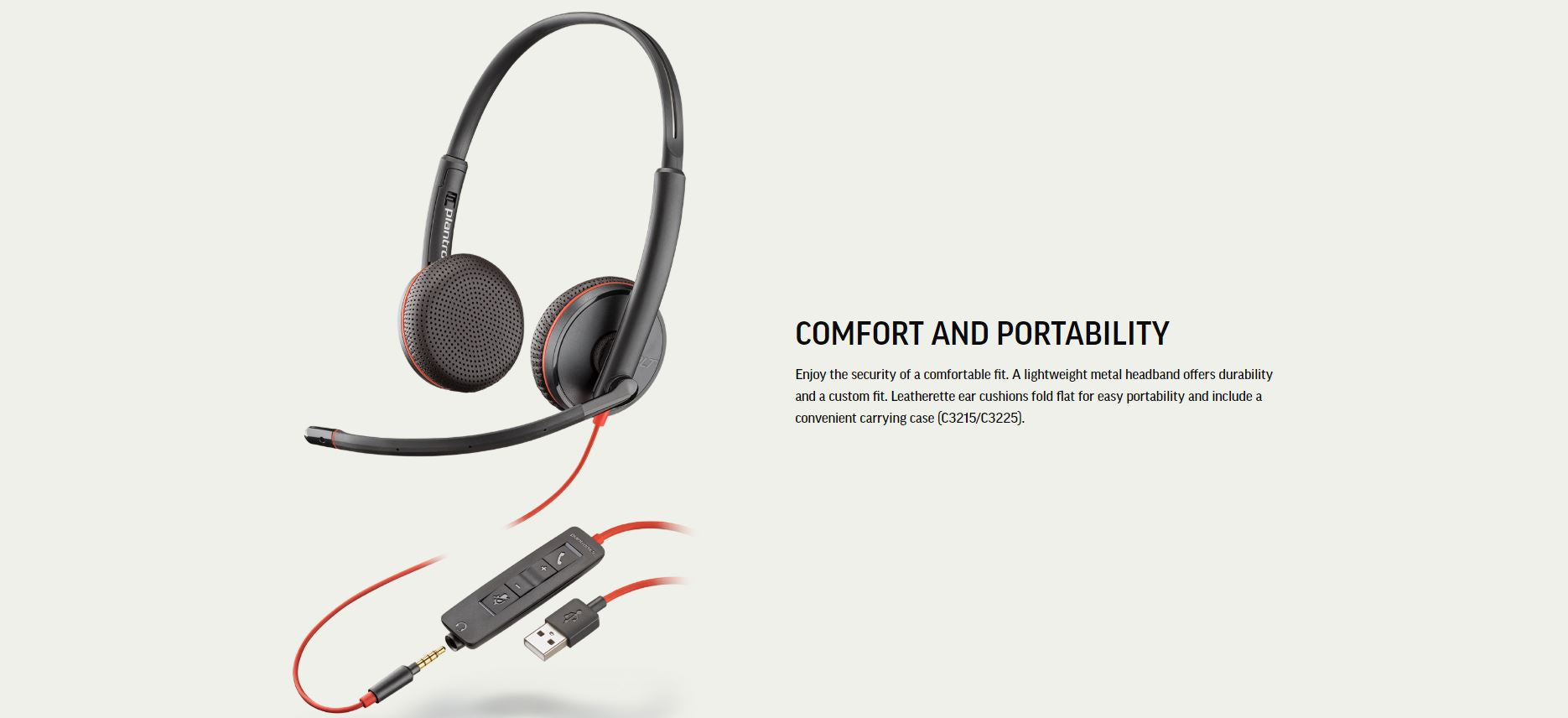 Poly Blackwire 3220 USB-C/A Adapter Stereo Headset